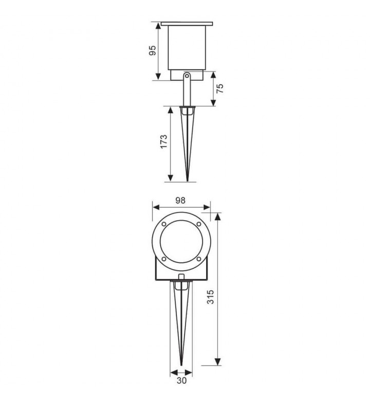 Градинско осветително тяло, GU10, 230 V, ACER/SP