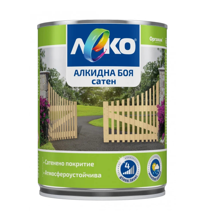 Боя декоративна алкидна Леко, сатен бяла - 650 ml