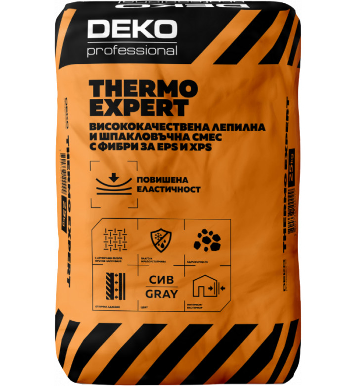 Шпакловъчна смес с фибри за EPS и XPS DEKO Thermo Expert, 25 kg