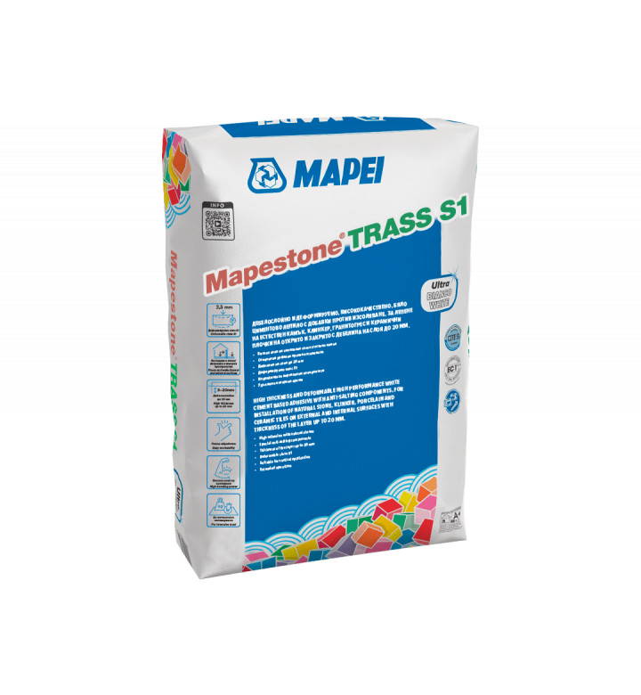 Лепило Mapestone Trass S1, white, 25 kg