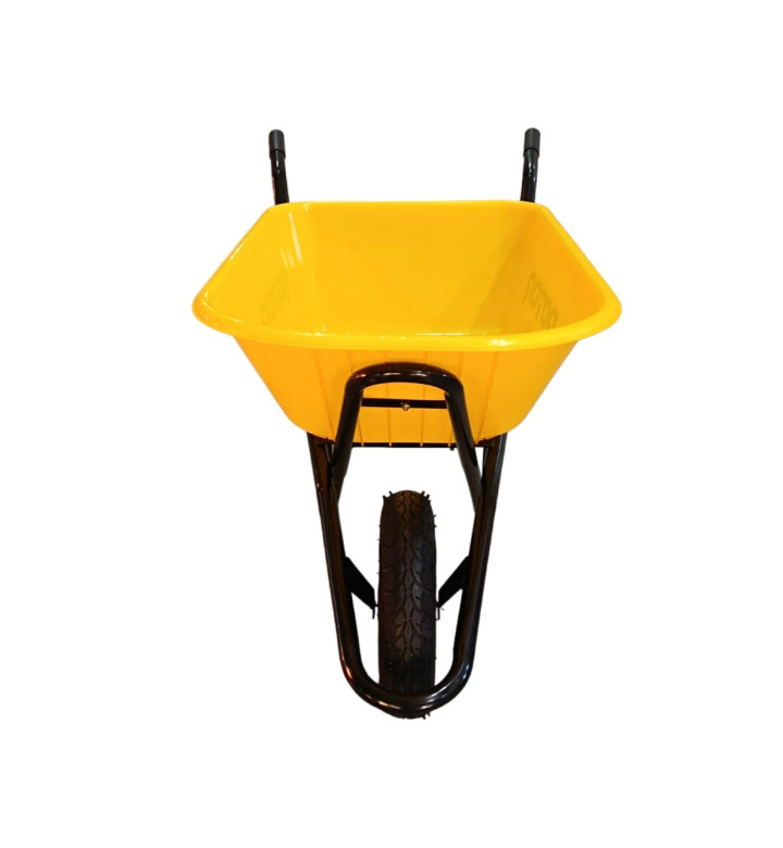 Количка строителна, жълто PVC корито, 100 L, ROTOR PE100