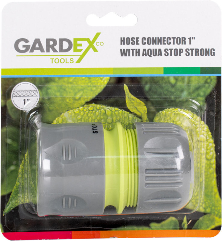 Конектор за маркуч, 1", със стопер, STRONG GARDEX