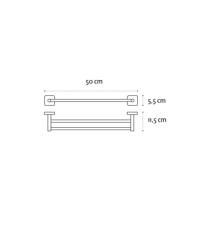 Пръчка за хавлии Quatro, 50 cm - двойна