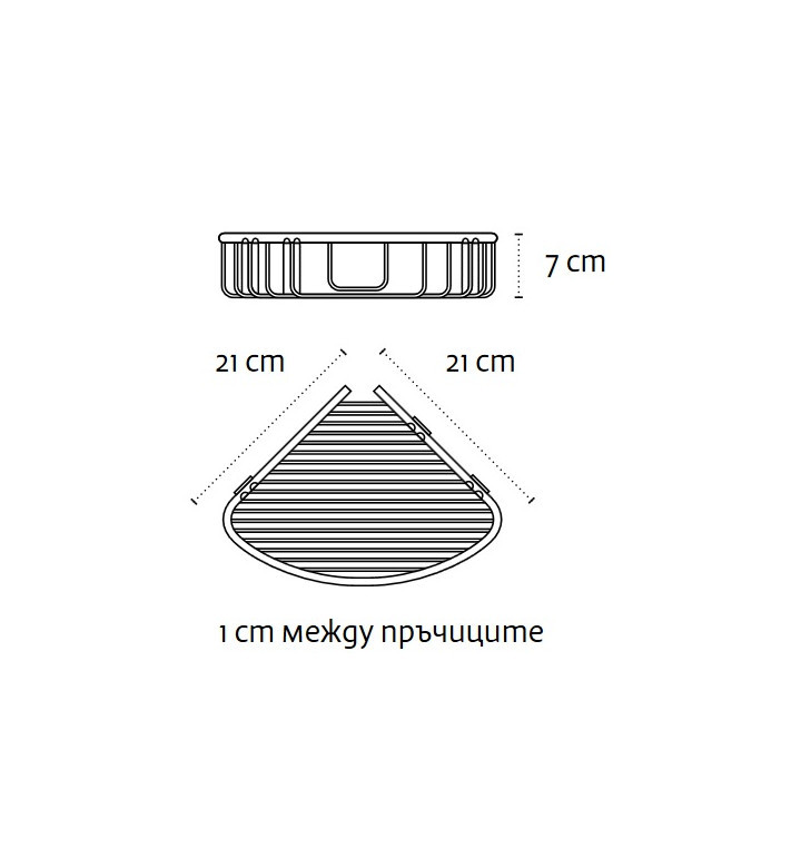 Етажерка двойна, дълбока и плитка кошница, сатен