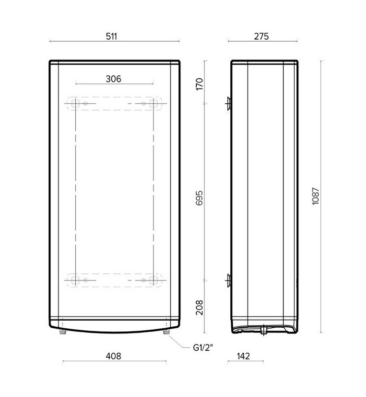 Бойлер Аристон VELIS TECH, WI-FI, 80 EU, INOX