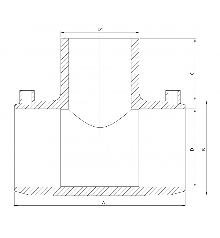 Тройник за водопровод, електрозаваръчен PE ф 160/160 mm, PN16 SDR 11 FOX