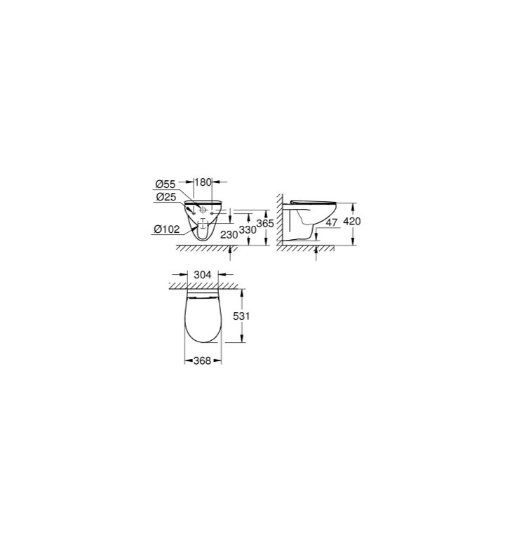 Bau Ceramic тоалетна чиния Rimless и седалка и капак със забавено падане Slim