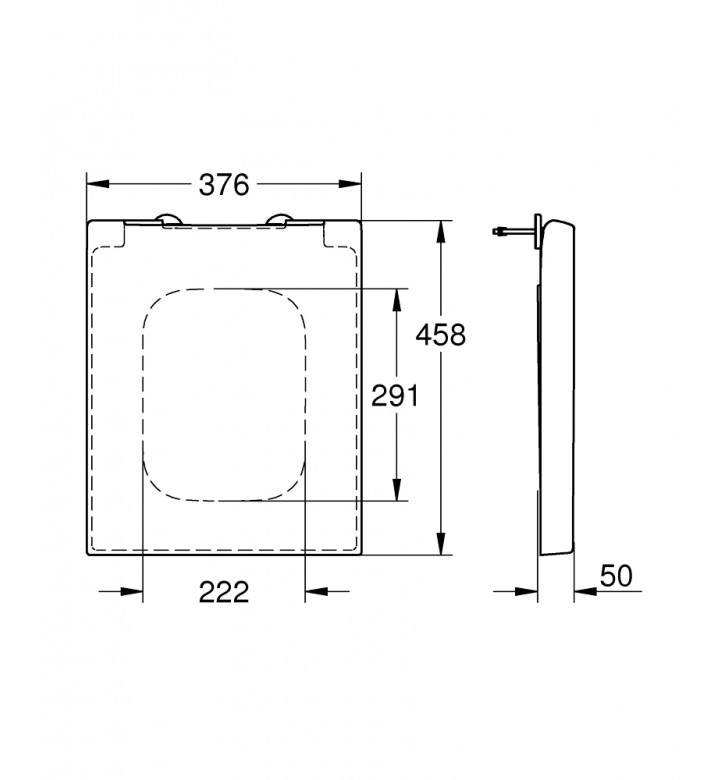 Капак за тоалетна чиния Cube Ceramic WC seat soft close