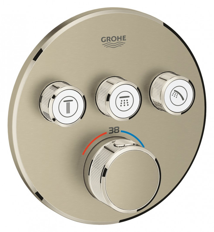 Термостатен смесител Grohtherm Smartcontrol с 3 извода, за 35600,мат-никел