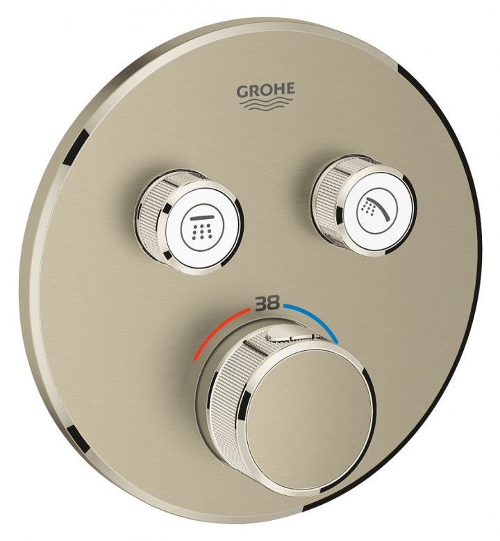 Термостатен смесител Grohtherm Smart Control с 2 извода, за 35 600 000, мат-никел