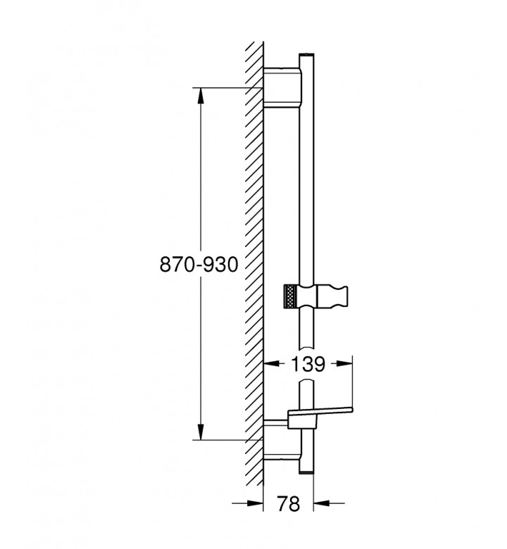 Тръбно окачване за душ 900 mm Rainshower SmartActive