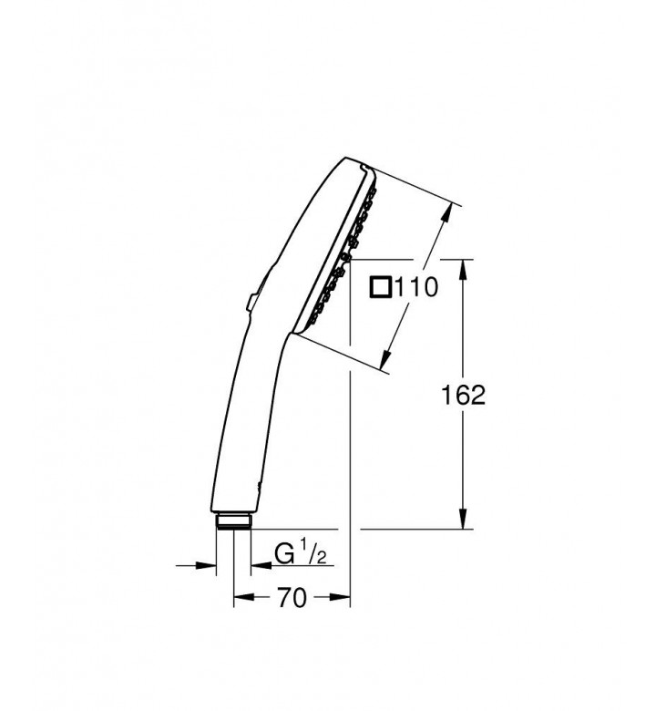 Ръчен душ Tempesta Cube 110, 5.7l/min