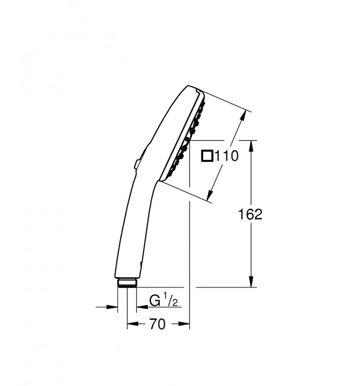 Ръчен душ Tempesta Cube 110, 8.4l/min