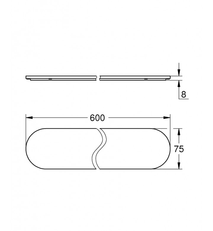 Стъклена полица за баня 600 mm Selection