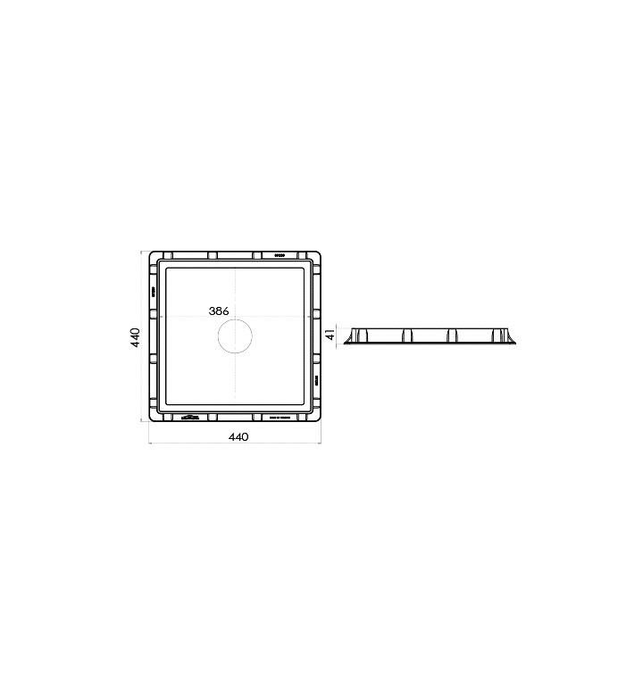 Капак за шахта с рамка 400 х 400mm