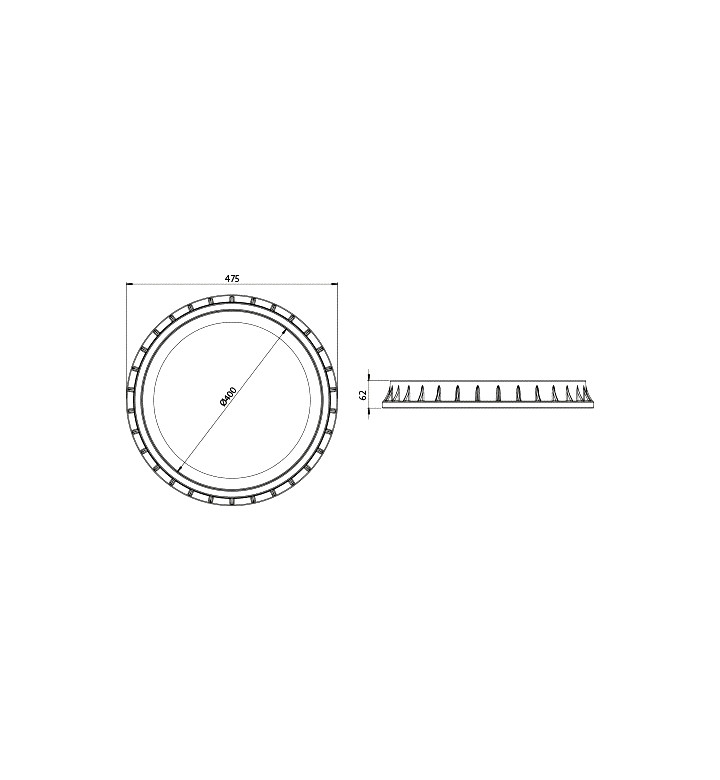 Капак за шахта кръгъл, ф 400 mm