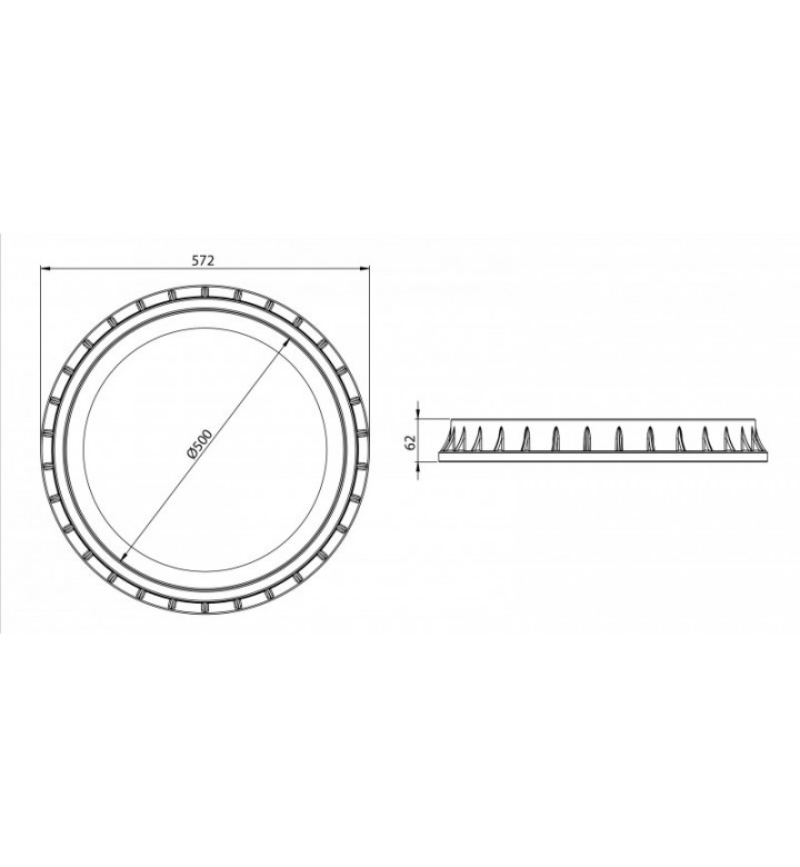 Капак за шахта кръг ф 500 mm, черен