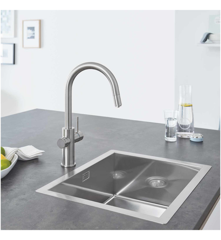 GROHE Blue Home Комплект с C-чучур с издърпващ се аератор