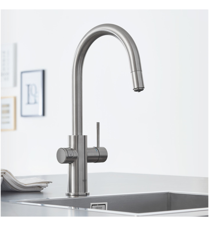 GROHE Blue Home Комплект с C-чучур с издърпващ се аератор