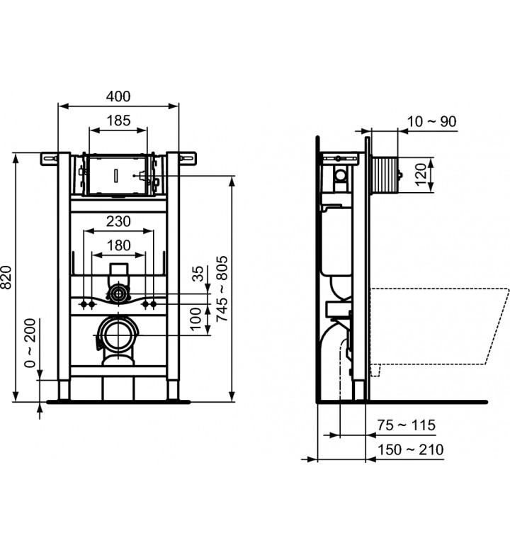 Структура за вграждане Prosys 150M, 82см