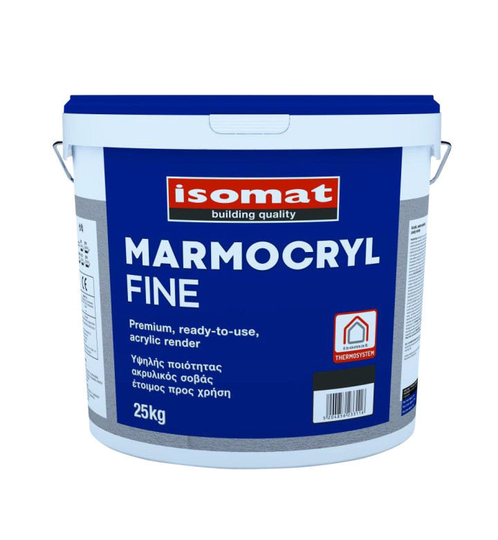 Marmocryl Fine 1.5mm White 25 kg, полимерна мазилка