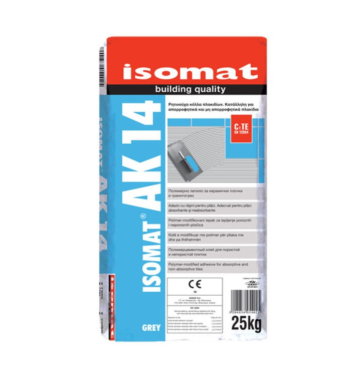 Isomat AK14 grey, 25 kg, лепило клас C1T