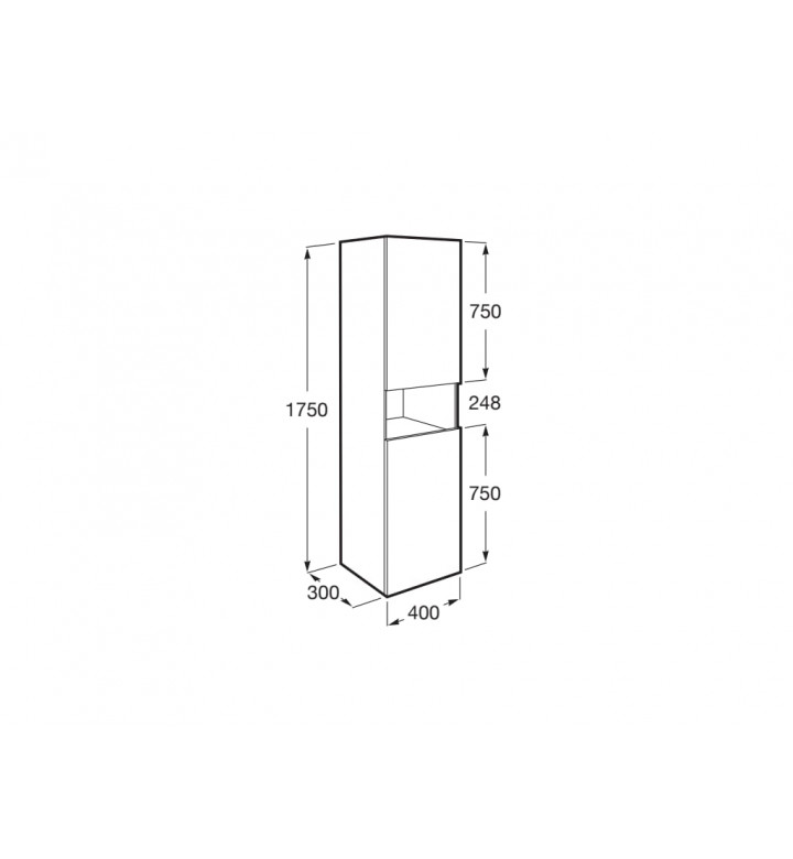 Колона с открит рафт 400х300х1750 mm, Ona, Matt Grey