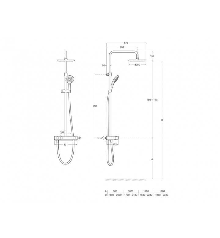 Душ колона 2 пътна, Index-T Switch