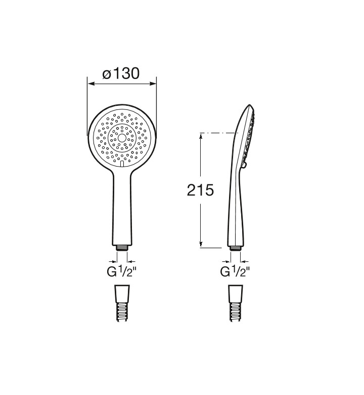 Душ слушалка Sensum Round, 130mm, 4 функции, черен гланц