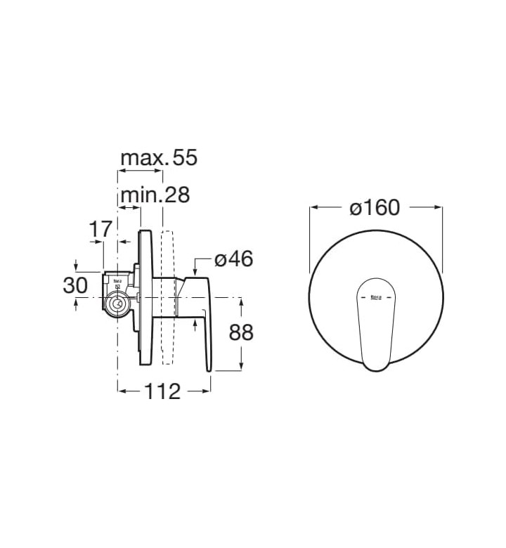 Комплект смесител за вграждане Victoria Plus, A5A224FC00 + хигиенен душ A5B9230C00