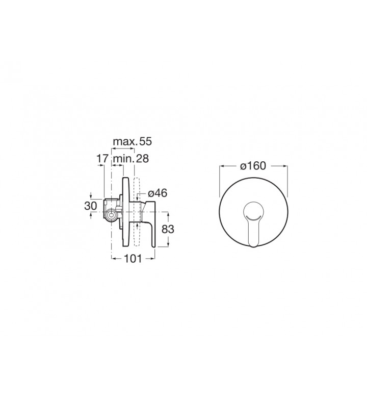 Комплект смесител за вграждане L20 A5A2A09C00 + хигиенен душ A5B9230C00