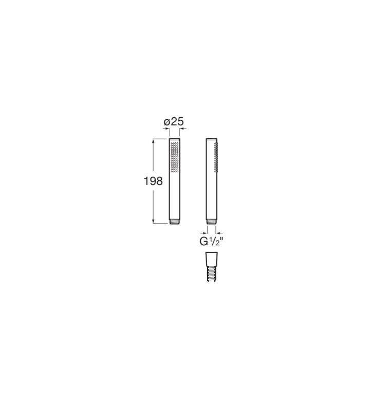 Ръчен душ Stella Stick Round, matt black
