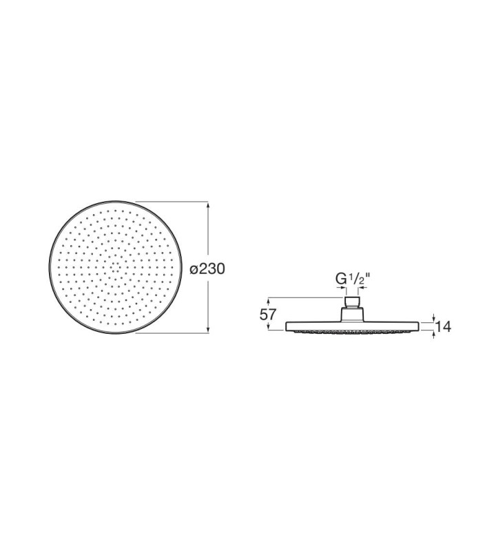 Душ глава Rainsense, ф 230 mm, stainless steel