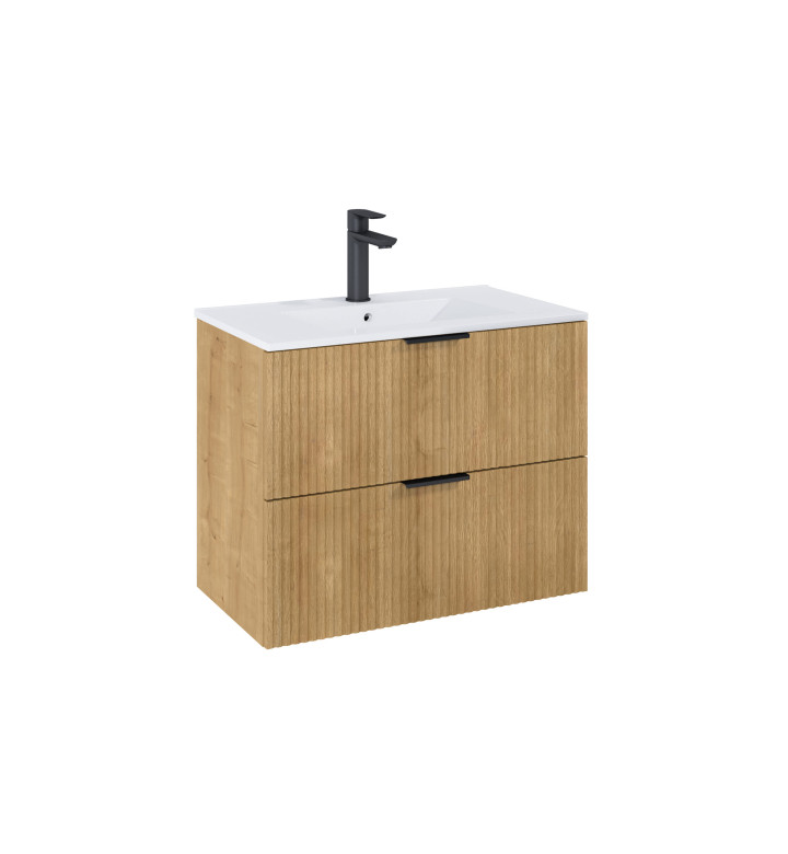 Шкаф Unik Reef с 2 чекмеджета и умивалник, 815 x 465 mm, Light Oak