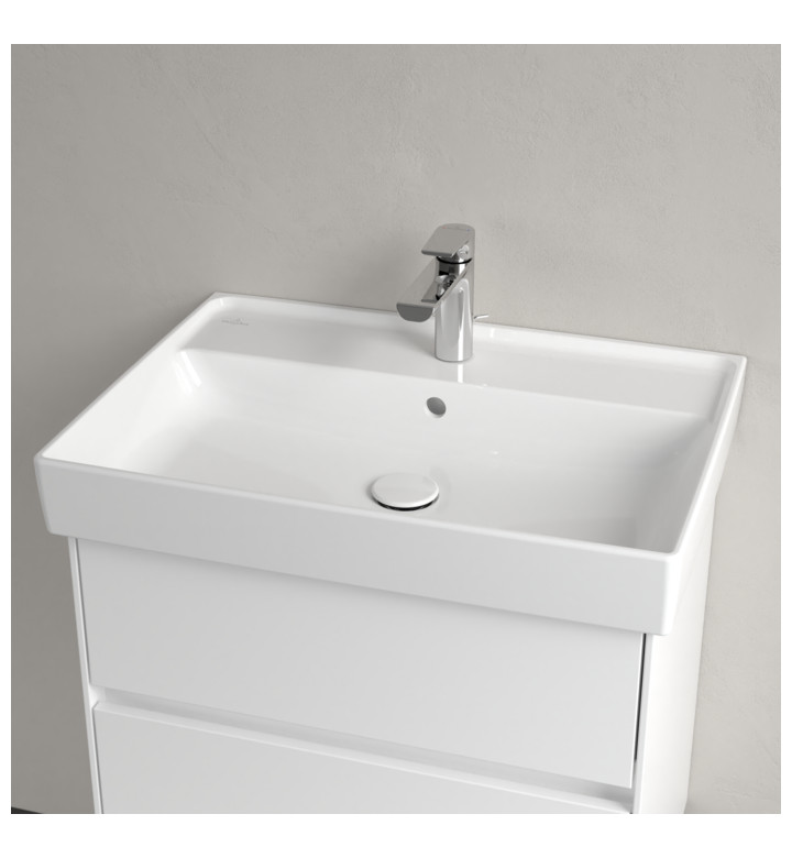 Умивалник за вграждане в мебел, Collaro, 650 х 470 х 160 mm с преливник, alpin white ceramic Plus