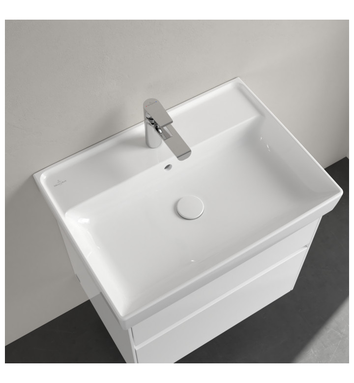 Умивалник за вграждане в мебел, Collaro, 650 х 470 х 160 mm с преливник, alpin white ceramic Plus