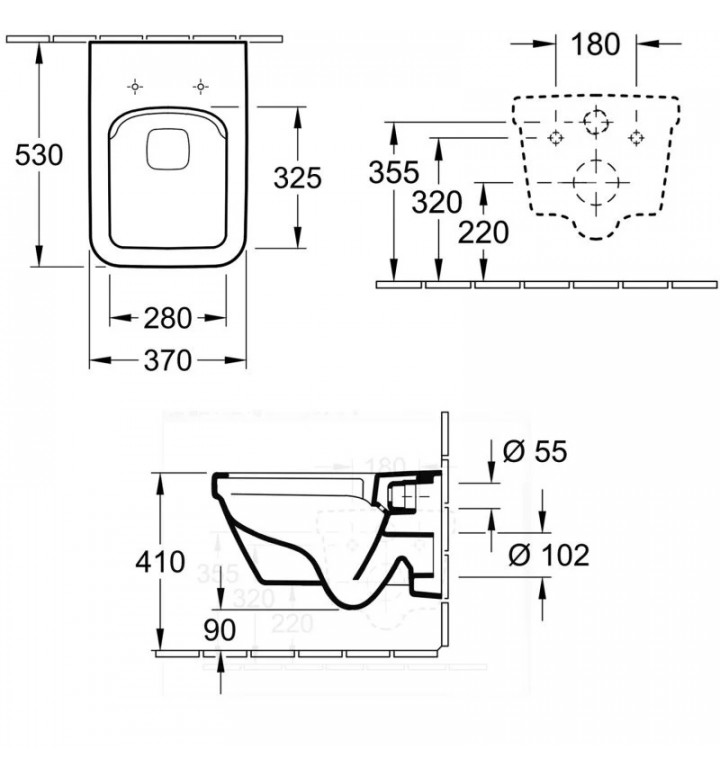 Тоалетна чиния, Arhitectura Washdown, 370х530х316, Direct Flush, Alpin White