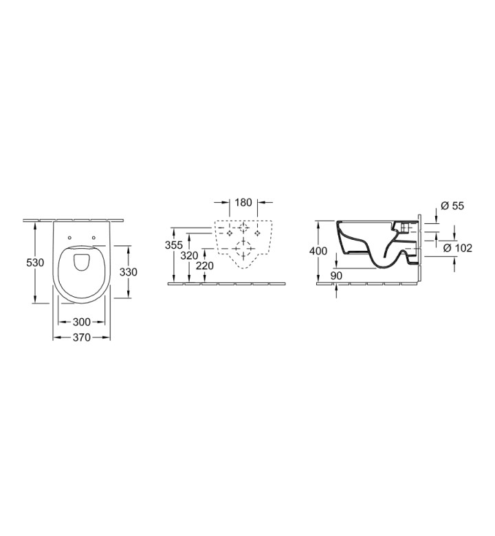 Тоалетна чиния Combi Pack Avento Slim 370 х 530 х 315mm, Direct Flush + седалка и капак със забавено падане