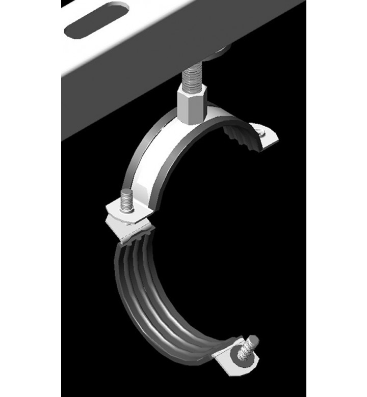 Скоба водопроводна с гумена вложка M8, Ø31-38 mm, 1" за бърз монтаж
