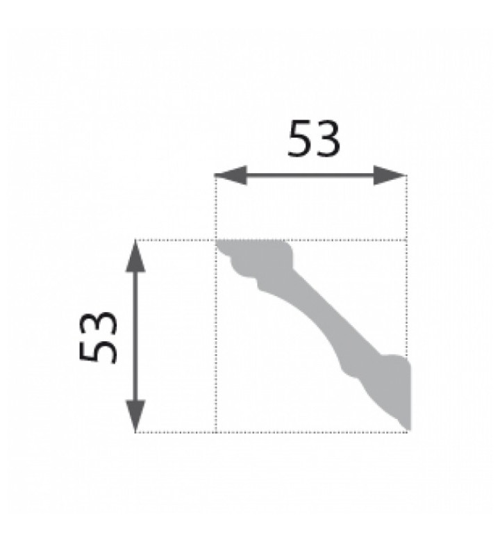 Корниз полистирен В - 7 53 х 53 ексклузив
