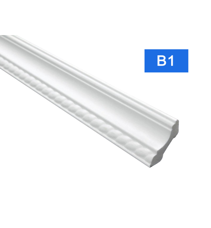 Перваз за таван B-1 от полистирен, 32x32 mm, ексклузив, бял - 2 m