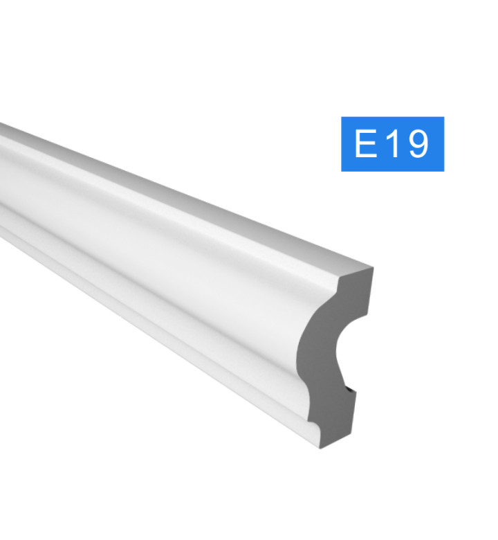 Перваз за таван Е-19 от полистирен, 40x21 mm, лукс, бял - 2 m