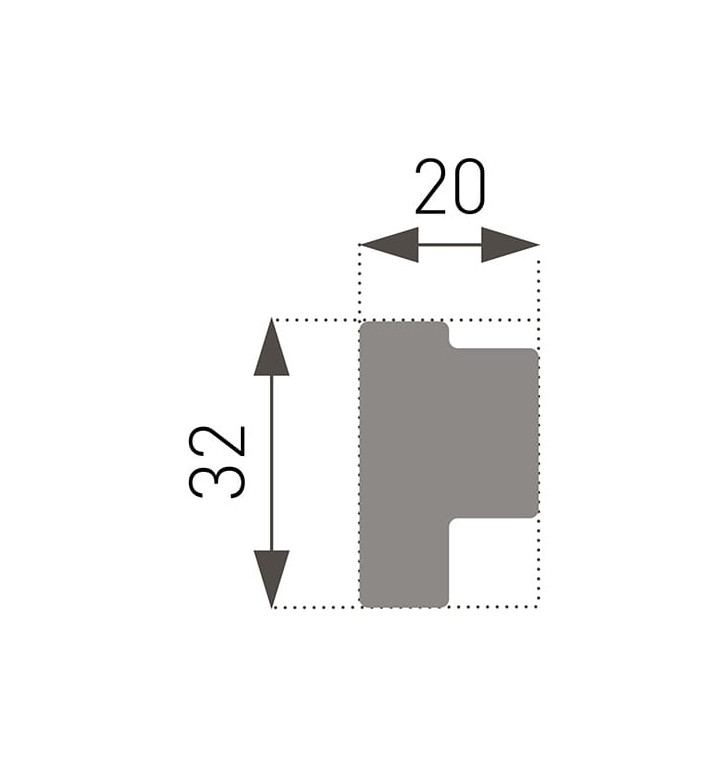 Корниз полистирен Е-44 32x20mm, лукс, за лед осветление