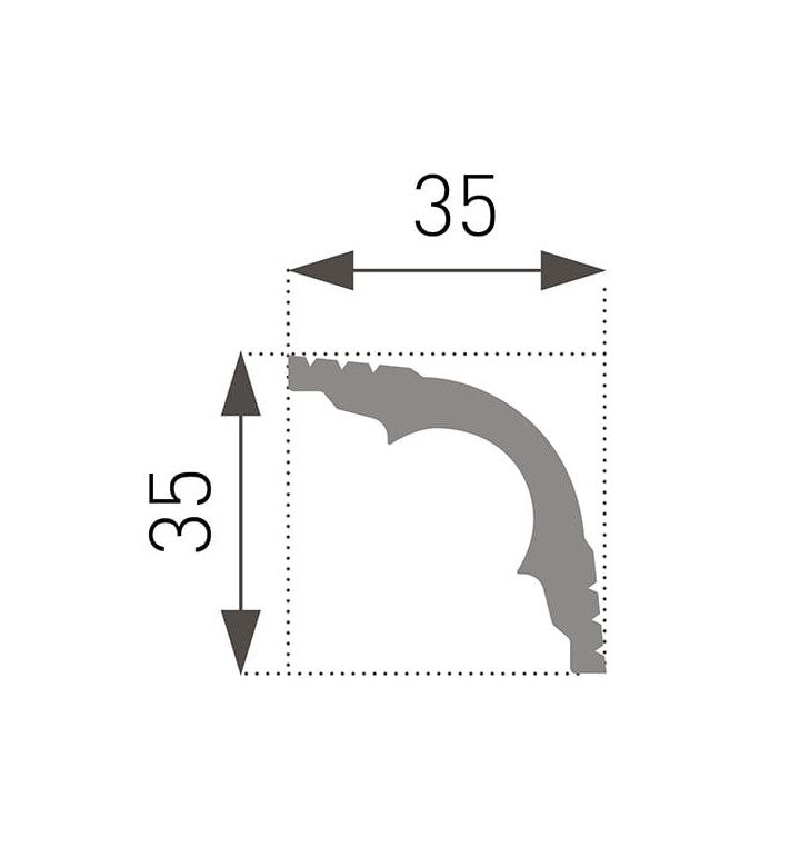Корниз полистирен Е-42 35 x 35mm, лукс