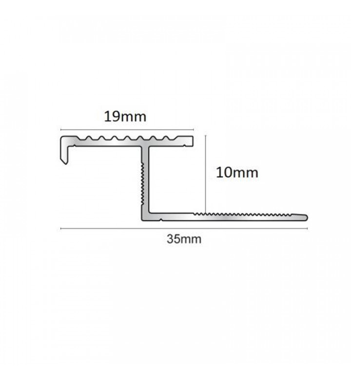 Профил външно стъпало 2.8 m x 10 mm x 19 mm хром мат NLT108.81