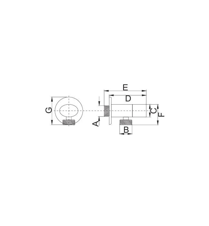 Спирателен кран ъглов 1/2 - 3/4 с керамичен механизъм, Oval Hidro