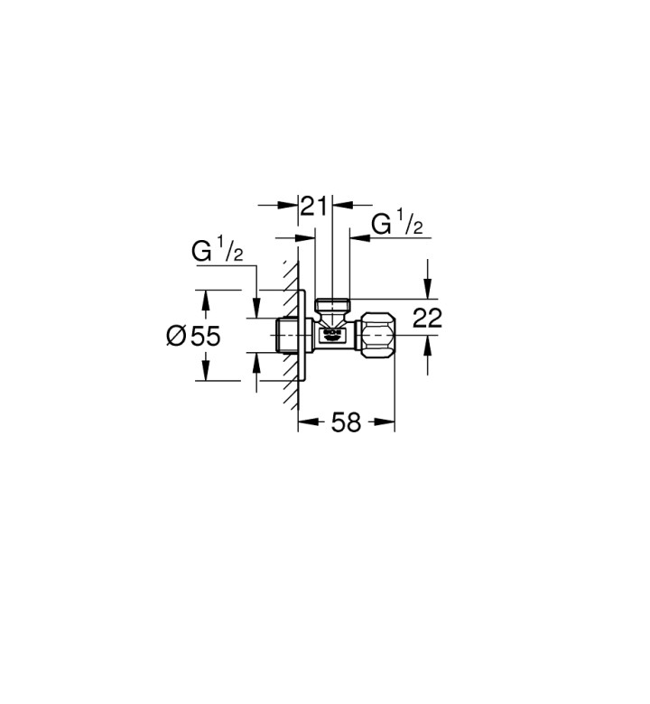 Кран спирателен ъглов 1/2" - 1/2"