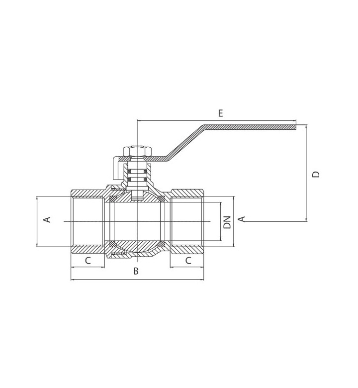 Кран спирателен сферичен за газ 1/2"