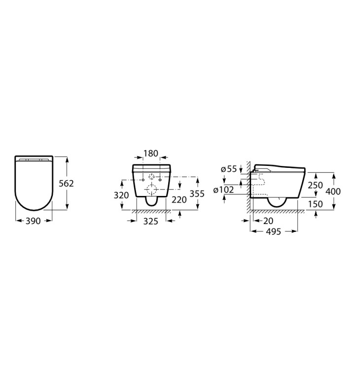 Комплект за WC 4 в 1 Inspira In-Wash Rimless