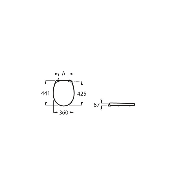 Комплект за WC 4 в 1 Meridian Rimless, с бутон по избор